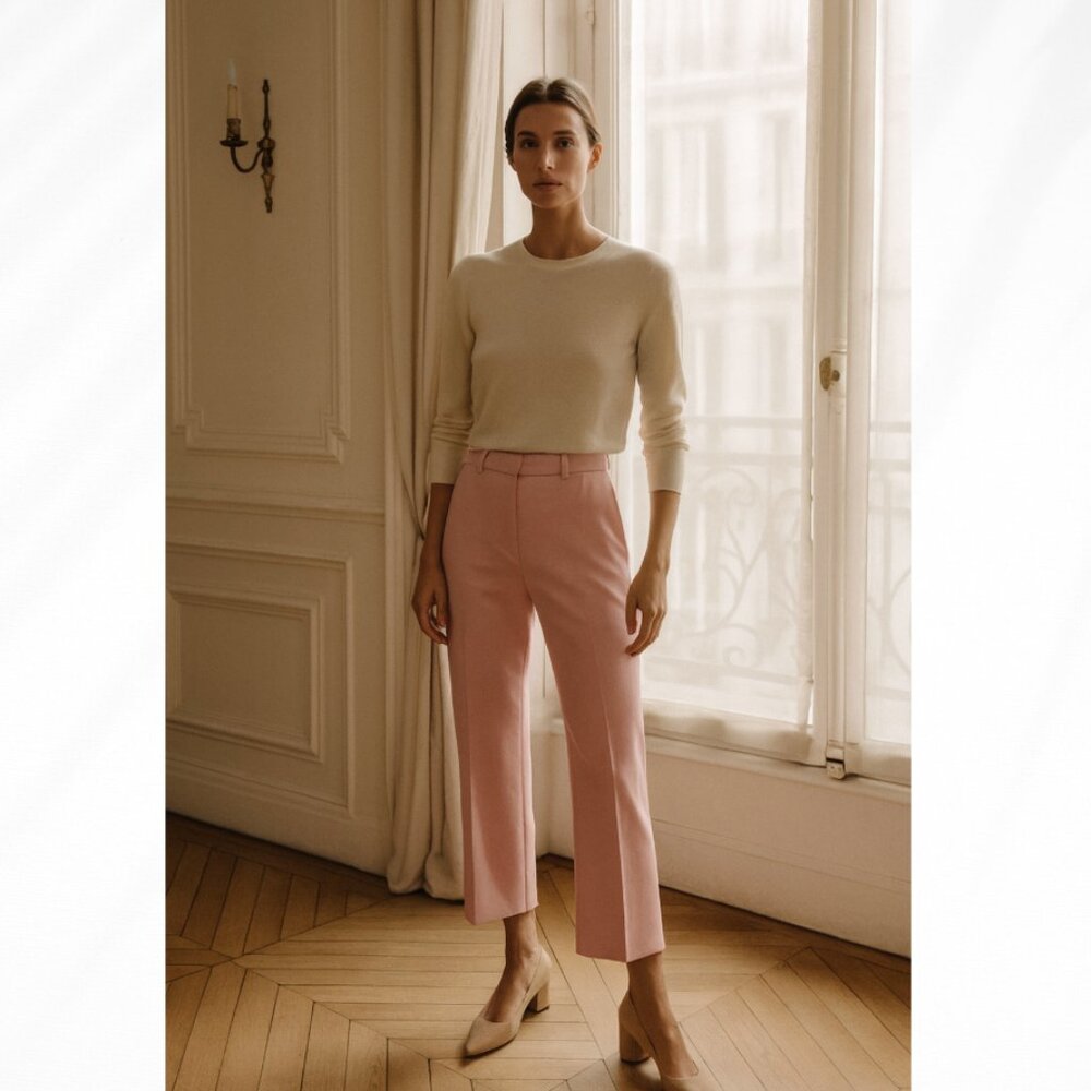 ☀️ ZARA Pink Business Casual Workwear Trouser Pants Small Casual Cute Cottage